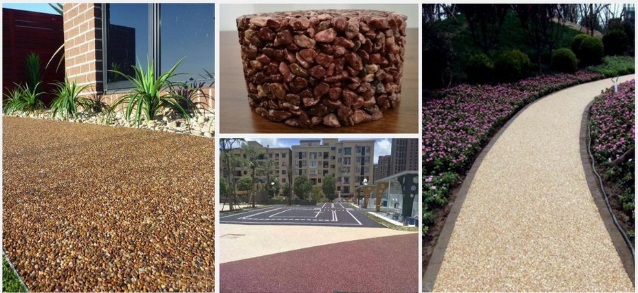 彩色膠粘石路面 彩色膠粘石路面